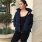 Navy Blue Quilted Puffer Jacket