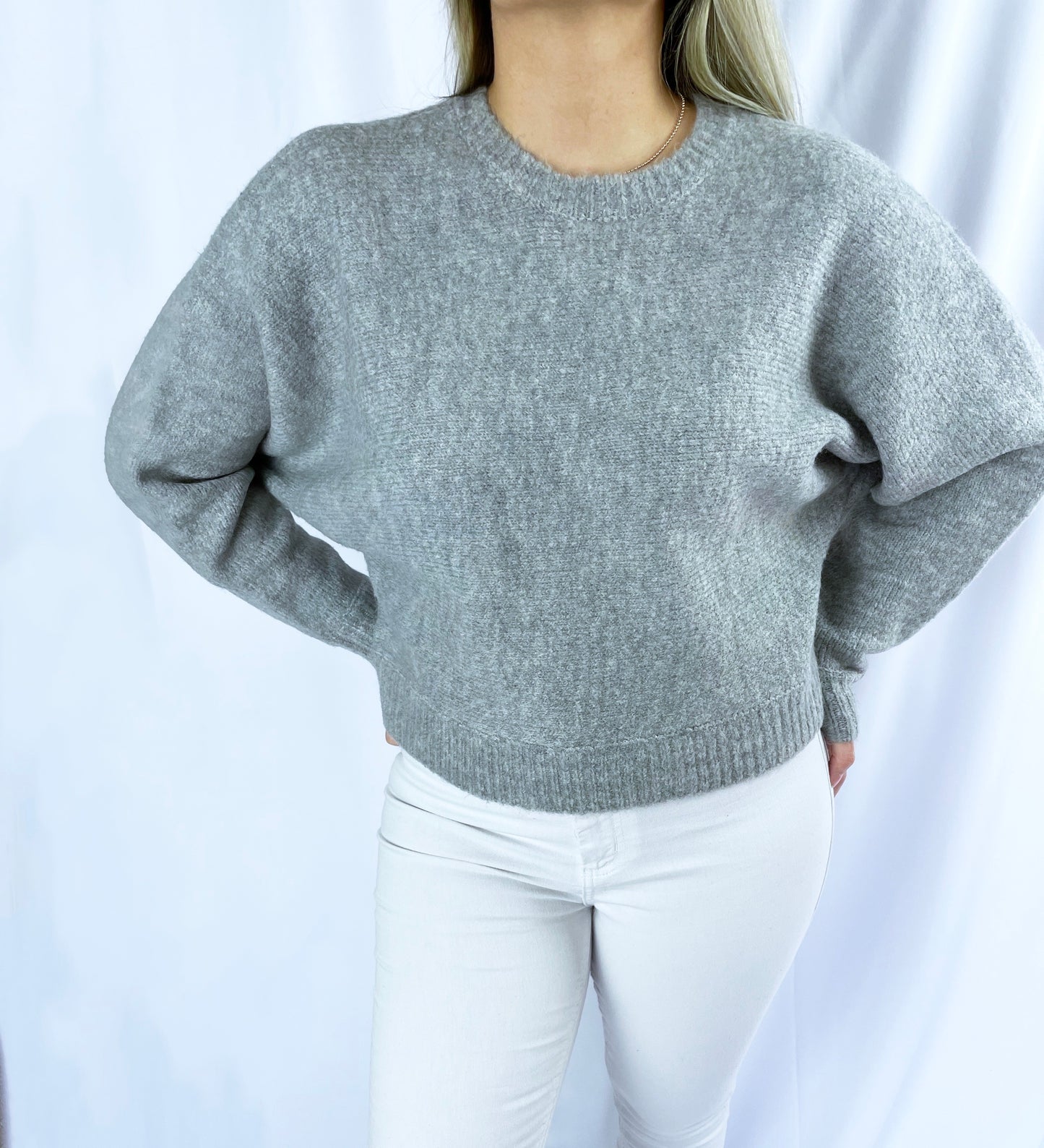 Chic Crewneck Sweater - Heather Gray