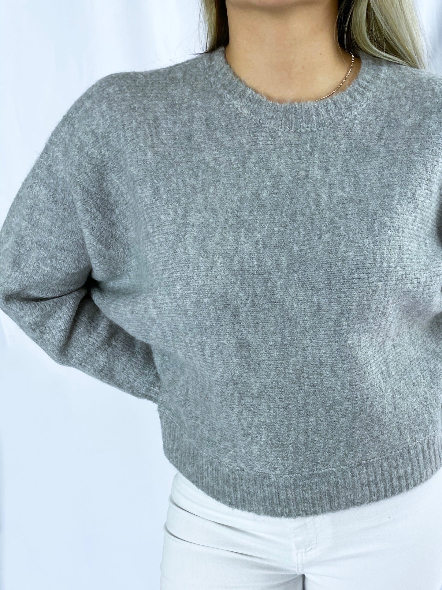 Chic Crewneck Sweater - Heather Gray